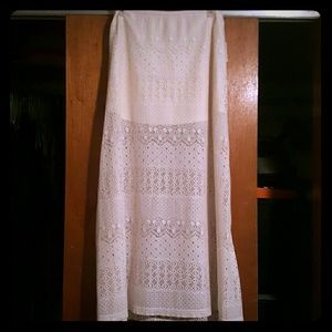 Cream Lace Sheer Mini/Maxi Skirt